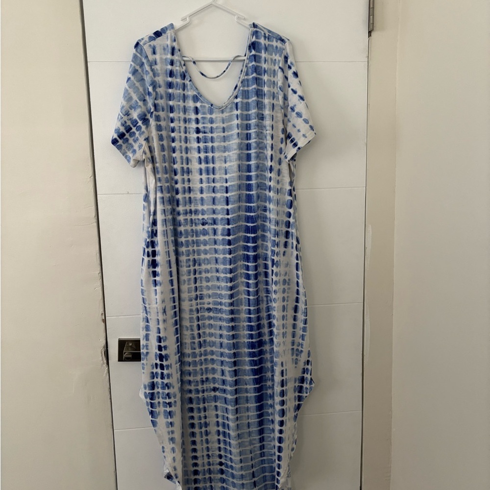 Beautiful summer Blue and White Maxi Dress